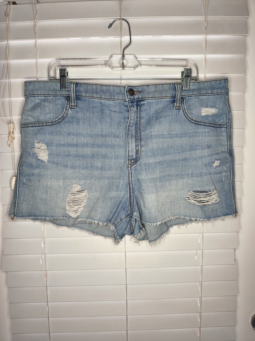 Aerie Daydream Denim Shorts XL Elastic Smocked Waist Blue Jean Shorts EUC